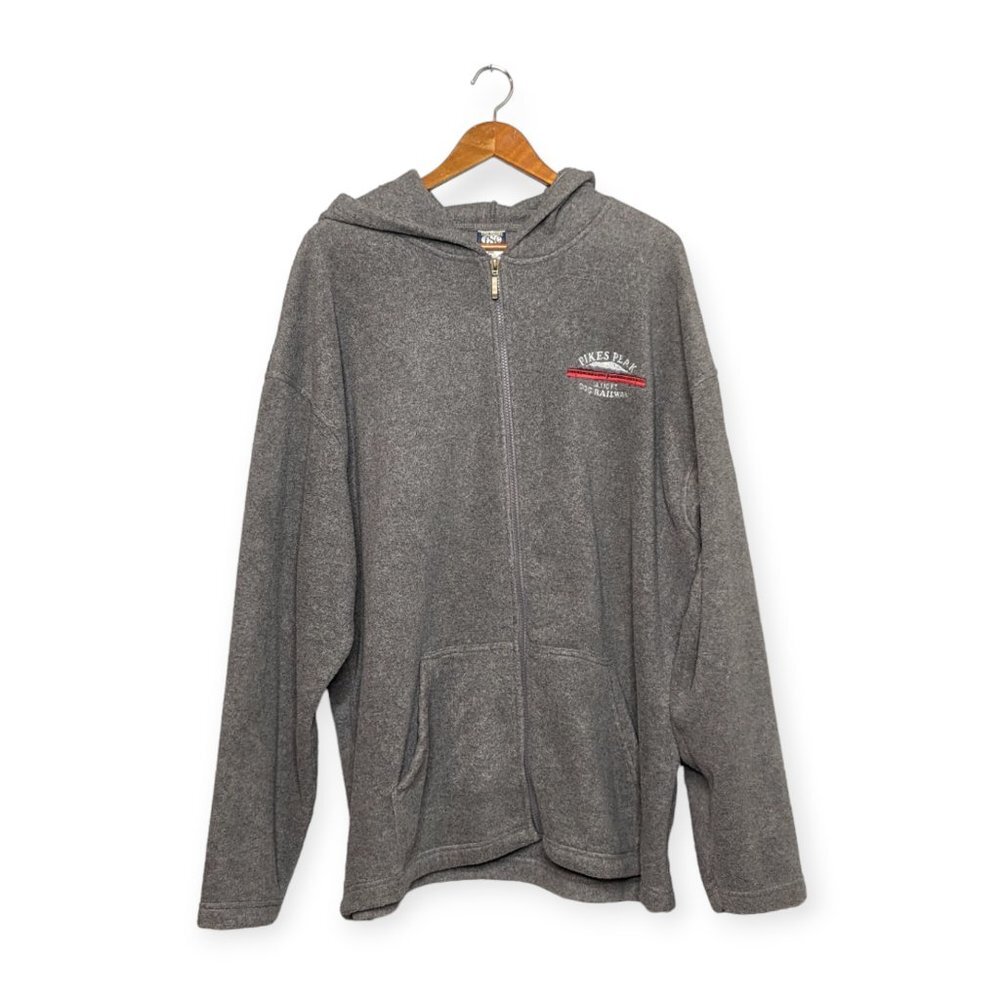 Time Square Clothing Gray Fleece Pikes Peak Cog Railway Jacket Size 2XL
